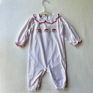 White and Red Polka Dot Christmas Romper